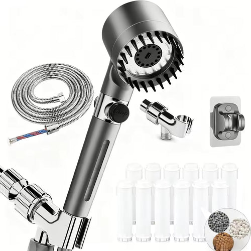 2026 new ion drop Filtered Shower Head with Handheld - High Pressure 3 Spray Modes ,12 Replaceable Water Softener Filters